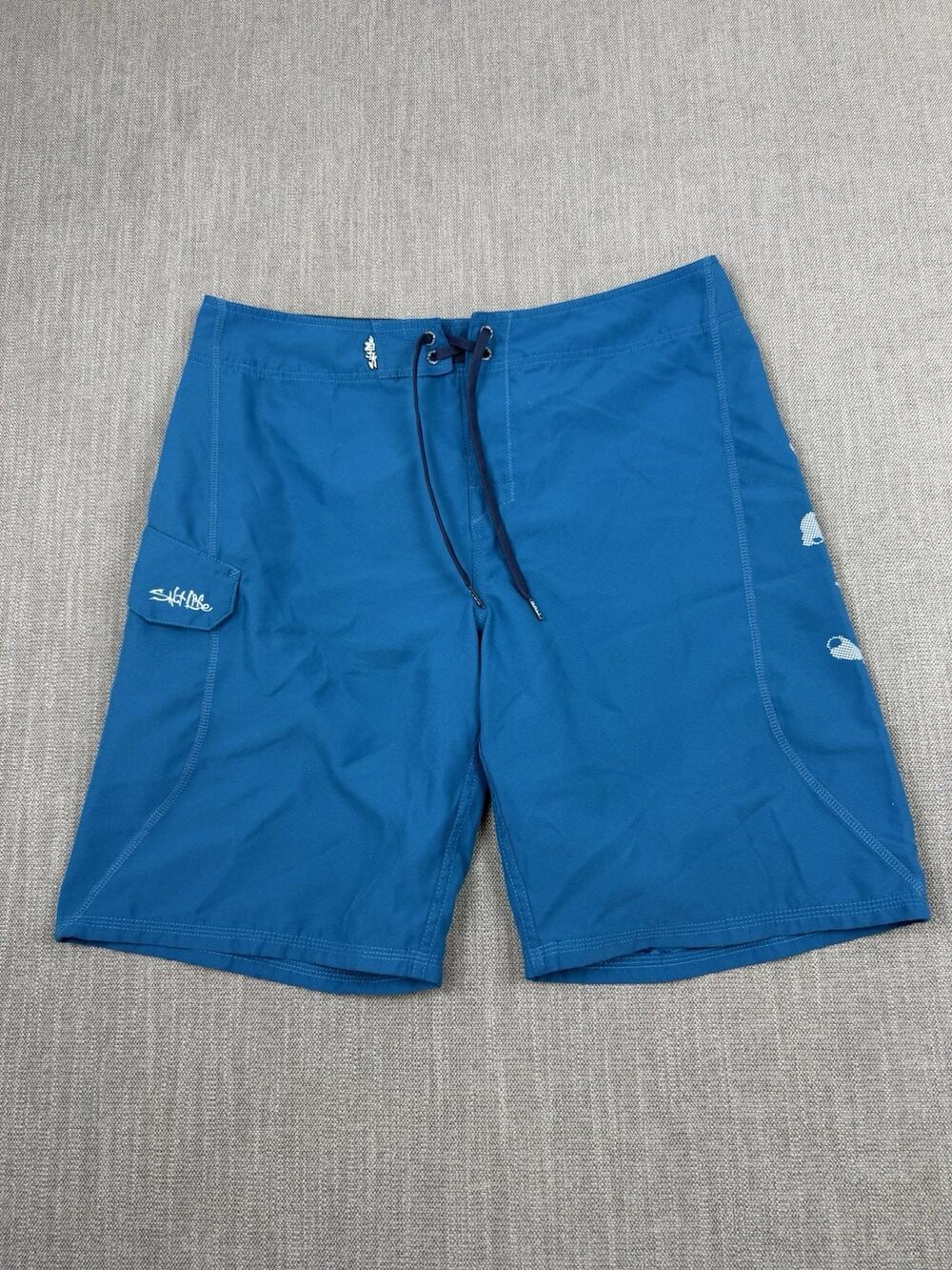 Salt Life Board Shorts Men’s XL Blue Skull Graphic Surf Swim Beach Trunks